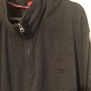 IZOd Big & Tall Gray Quarter Zip Sweater
